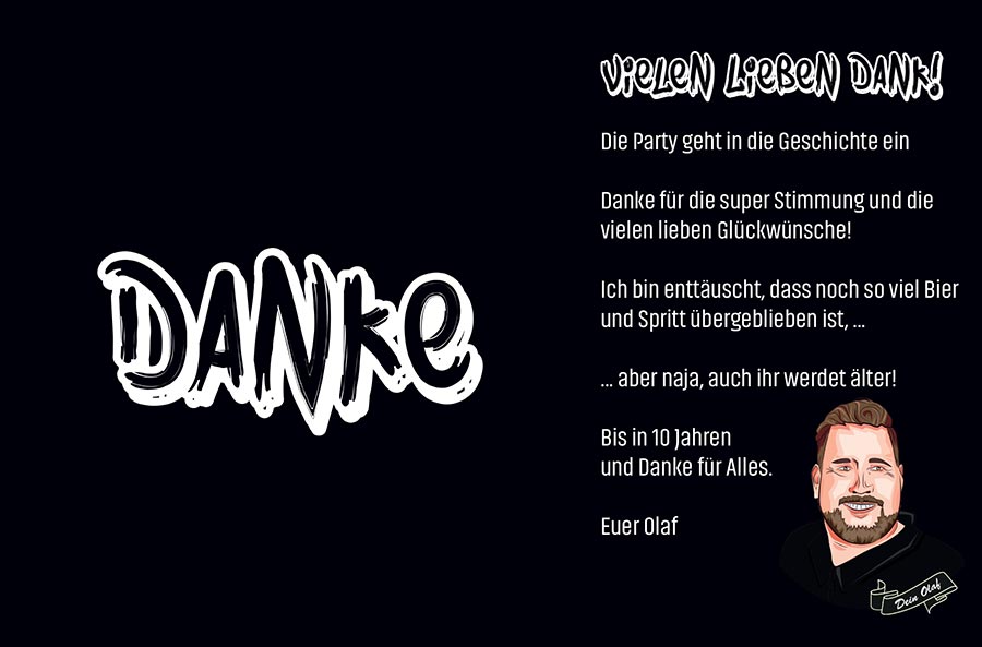 Olafs Geburstag - Danke